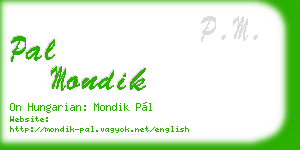 pal mondik business card